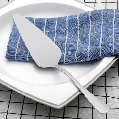 LIANYU 5-Piece Matte Serving Utensils Set, Stainless Steel Serving Set Include Serving Spoon Fork, Flatware Serving Pieces for Buffet Catering, Sa...