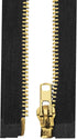 Mandala Crafts 48 Inch Metal Heavy Duty Zippers - #10 Black Tape Gold Metal Separating Zippers for Sewing Jacket Coat Upholstery...