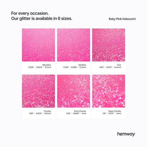 Hemway Premium Craft Glitter Shaker - Baby Pink Iridescent | 130g Fine Metallic Flake Sequins for Resin & Epoxy Crafts | Craft Supplies for Tumble...