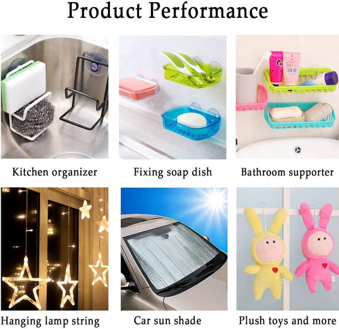 Whaline 30 Packs Suction Cup Plastic Sucker Pads Without Hooks, Clear, 3 Size, 45 mm, 30 mm, 20 mm...