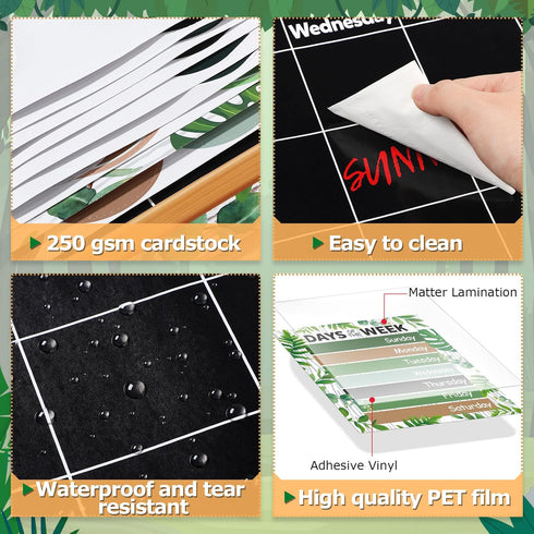 Tenare Calendar Bulletin Board Set, Calendar Seasons Weather Chart Bulletin Board and Classroom Display with Stickers for School Classroom Bedroom...