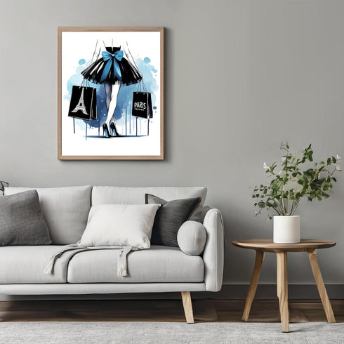 Posterizer 1 pcs-Light Blue Fashion Designer Wall Art-Inspirational Women's Art- Gift for Women, Fashionistas, Designer Fashion Fans-Living Room ...