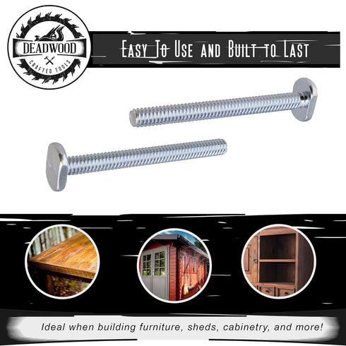 DCT Tee Bolt Set – 20 Pack 2-1/2in T Bolts for Woodworking, T Track Bolts Jig Bolts, 1/4in 20 Thread T Bolt...