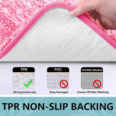 Arotive Microfiber Bathroom Rugs, Shaggy Soft and Absorbent Bath Rug, Non-Slip, Thick Plush Bathroom Mat, Machine Washable Dry Bath Mats for Bathr...