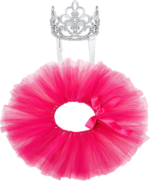 2 Pcs Dog Crown Headband Dog Tutu Dress Set Crystal Rhinestone Dog Tiara Crown Tutu Skirt Dog Dress Cute Pet Costume for Puppy Dog Birthday Party ...