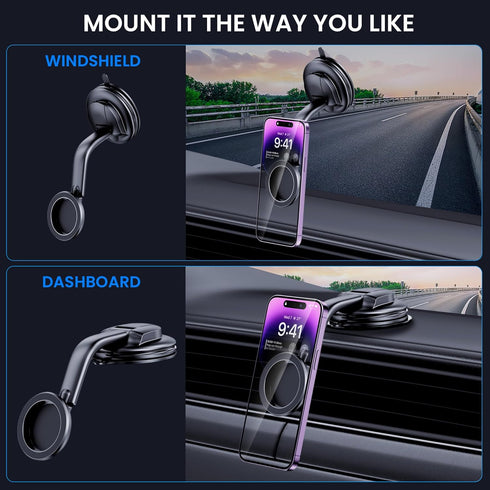 for Magsafe Car Mount,?Strong Magnets & Low Profile? Magnetic Phone Holder for Car Dashboard Windshield Universal Hands Free Car Phone Holder for ...