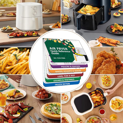 ???????? 200 ?????????? Air Fryer Cheat Sheet Magnets Cooking Guide Booklet, Air Fryer Cooking Guide Magnetic Cookbook, Air Fryer Magnetic Cheat S...