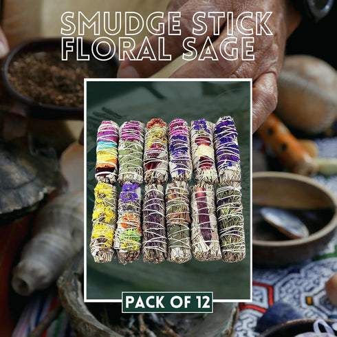SOUL STICKS Smudge Stick Variety Gift Set | Bulk Sage Bundles for Space Cleansing | Smudging Wand Gift Set with Smudge Guide (Floral Sage, 12 Pack...