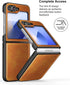 Foluu for Samsung Galaxy Z Flip 6 5G Case, Galaxy Z Flip 6 Leather Case, PU Leather + Hard PC Shell Ultra Thin Slim Durable Protective Phone Case ...