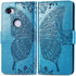 LEECOCO Google Pixel 3A XL Case Premium PU Leather Flip Wallet Case Butterfly Embossed Full Body Protection Flip Stand Card Holder Magnetic Cover ...