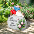 Garden Stones Statues Outdoor Decor, Novelty Gnome Garden Sculptures Stones Statue with Flower and Turtle Figurine Decoration for Patio Yard Porch...