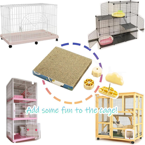 Cat Scratching Post for Cage, Cage Wall Mounted Cat Scratcher, Cardboard Scratcher, SCRC-20X20...