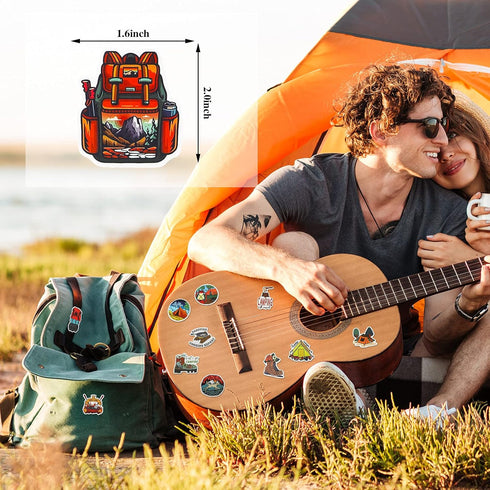 200 Pieces Vinyl Waterproof Wilderness Nature Stickers Hiking Camping Travel Decals for Water Bottles, Phone, Computer, Luggage, Guitar, Adults Te...