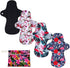 7PCS Pack Reusable Washable Incontinence Cloth Pads Including 6PCS Heavy Flow Feminine Hygiene Bamboo Charcoal Cloth Sanitary Pads Reusable Menstr...