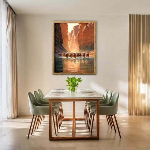 Posterizer 1 pcs-classic cattle drive scene in the American West 3-Western Art-Men's Art Collection-Living Room Bedroom Decor- unframed wall art...