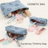 Cosmetic Bag 3PCS Pencil Pouch Smiley Face Bag Corduroy Cosmetic Bag Aesthetic Women Handbags Purses (BLUE)...