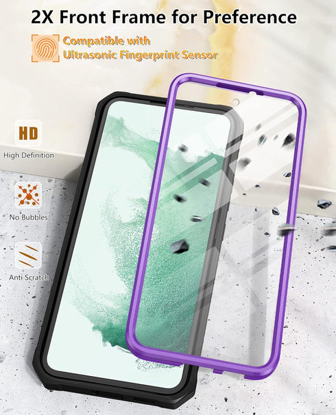 for Samsung Galaxy S22-Plus Case: ShockProof Durable S22+ Cell Phone Cover with Built-in Kickstand | TPU Bumper Textured | Full-Body Protective Ru...