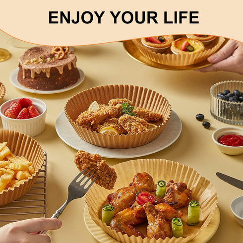 100Pcs Small Air Fryer Liners Disposable, Parchment Sheets Round, 6.5 Inch Round Airfryer Paper Basket Bowl Liner for Baking Cooking Food...