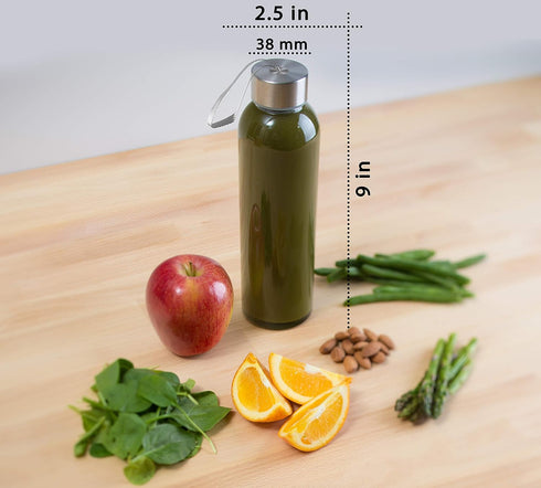 Epica glass bottles with lids – 18oz glass water bottles, reusable juice bottle with lids for storing juices, reusable water bottle durable set of...