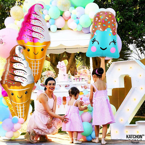 KatchOn, Giant Ice Cream Balloons - 39 Inch, Pack of 3 | Ice Cream Party Decorations | Popsicle Balloons for Summer Party decorations | Popsicle P...