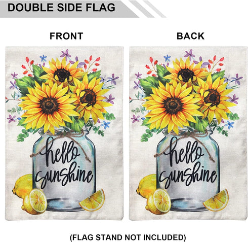 Garden Flag Sunflowers Summer Outdoor Yard Flags for Garden Decor Double Sided 12.5X18 Inch (04-sunflower)...