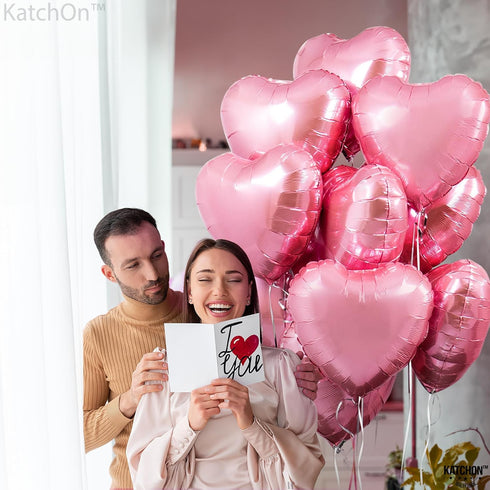 KatchOn, Light Pink Heart Balloons -18 Inch, Pack of 10 | Heart Shaped Balloons | Pink Heart Balloons, Valentines Day Decorations | Valentines Day...