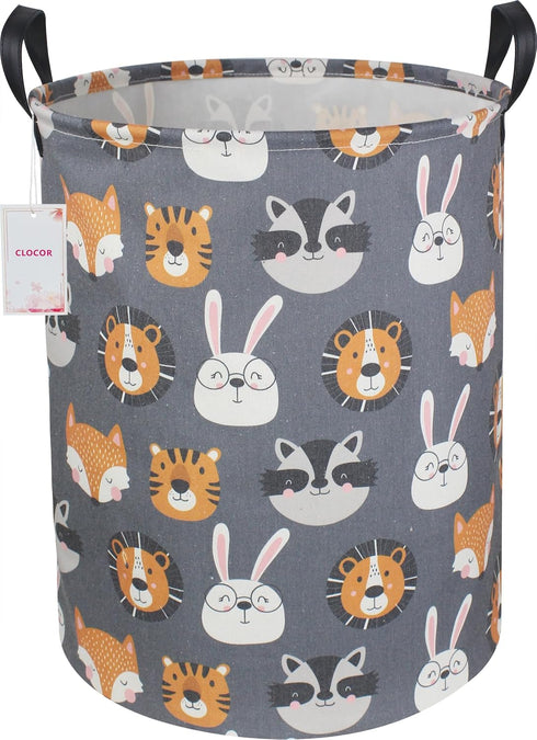 Kids Laundry Basket,Collapsible Fabric Storage Container,Baby Nursery Hamper for Boys,Kids Toys Bucket,Room Decor,Gift Basket(Animal Heads)...
