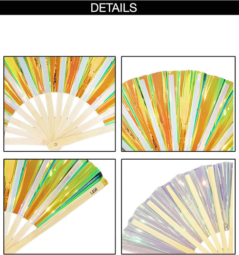 Liquid Shockwave Fluid Iridescent Fan Festival Hand Fan, Rave Gear, Exclusive...