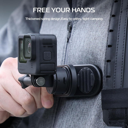 ULANZI Backpack Mount for Gopro, Go Quick II Magnetic Suction Clip Clamp Mount Quick Release Shoulder Strap Holder Universal Accessories for Gopro...