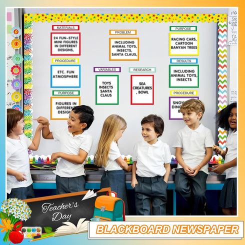 90 Pcs Science Fair Board Supplies 60 Trim Scalloped Bulletin Board Borders 24 Presentation Board Subtitles 6 Science Fair Titles for Classroom Di...