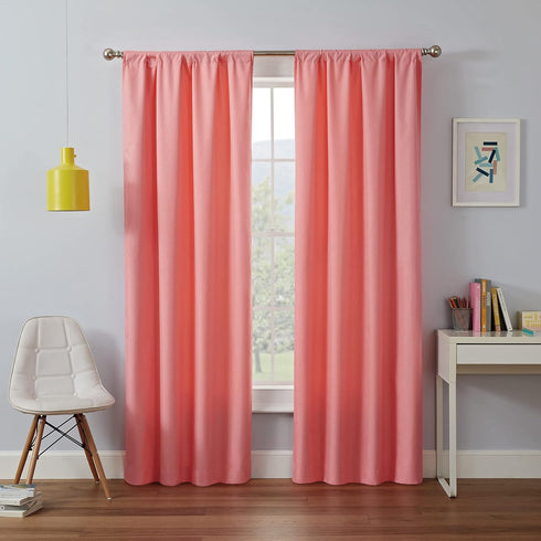 ECLIPSE Kendall Modern Blackout Thermal Rod Pocket Window Curtain for Bedroom or Living Room (1 Panel), 42 X 63, Coral...