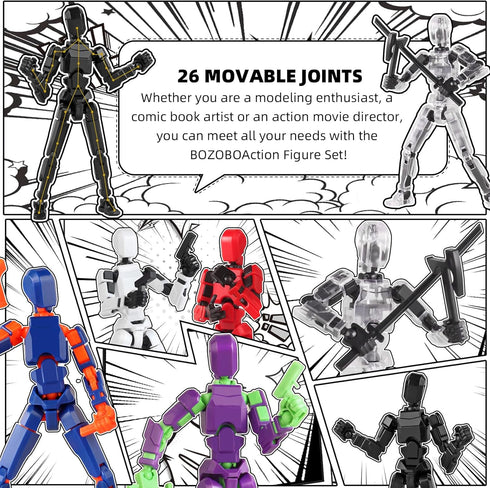 T13 Action Figure Set?6PCS Robot 13 Action Figure Dummy 3D Printed Toy Articulated Lucky for Modeling Collector Birthday Gift for Kid 3-8 Year?Req...