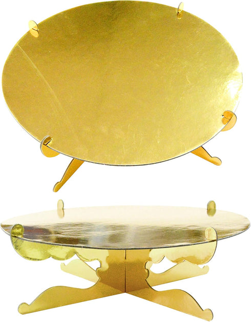 FRIDAY NIGHT 1-Tier Gold Round Cardboard Cupcake Stand Mini Cake Dessert Holder Reusable Birthday Wedding New Year Decoration 2pcs...