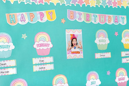 Teacher Created Resources Pastel Pop Happy Birthday Mini Bulletin Board (TCR8415)...