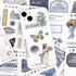 RISYPISY 473PCS Vintage Washi Sticker Book for Scrapbookling - 50 Sheets Blue Pre-cut Journaling Stickers, Ephemera for Junk Journal Supplies DIY ...