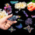 Suclain 180 Pcs Holographic Glitter Butterfly Sticker Set Waterproof Plant Decorative Flower Decal Glitter Adhesive Sticker for Scrapbooking Journ...