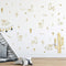 Alpaca Animal and Cactus Wall Decal. Peel and Stick for for Kids, Baby Bedroom Nursery and Living Room. 50 pcs Vinyl Wall Stickers (Gold)...