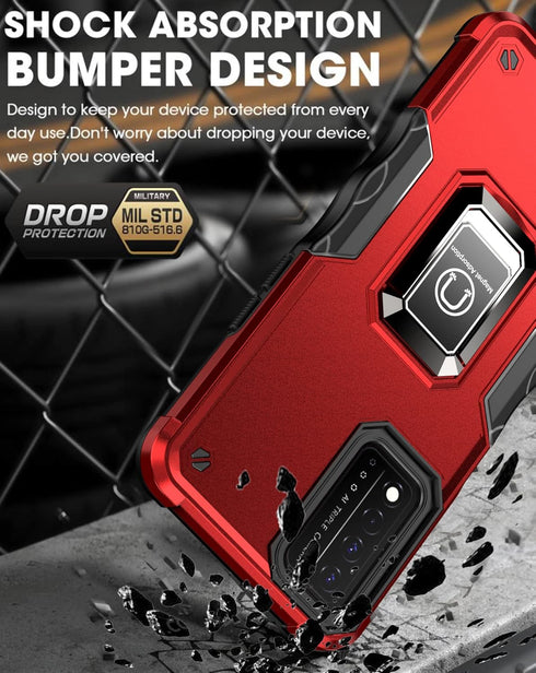 Case for T-Mobile REVVL V+ 5G Case with Screen Protector Kickstand Holder Built-in Magnetic Car Mount Shockproof Camera Protective Case for T-Mobi...