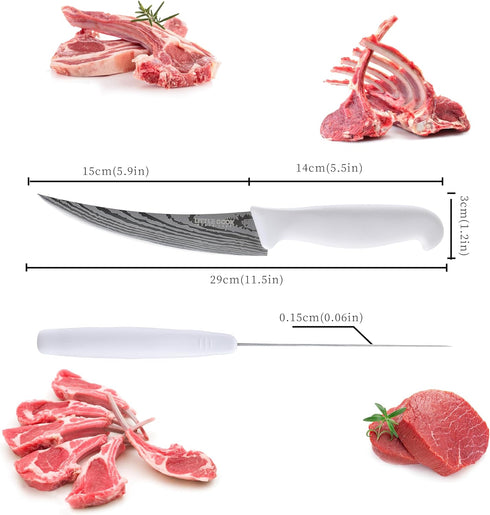 Boning Knife, Little Cook 6-inch Fillet knife, Stainless Steel Blade deboning Knife, Great for Meat Cutting, Fish, Poultry, Chicken (Dishwasher Sa...