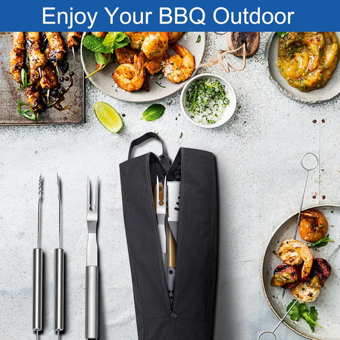 Grill Storage Bag, Outdoor Grilling Bags, Grill Storage Tool Bag Backpack, Oxford Cloth Grill Utensil Storage, Foldable Grill Tool Bag for Camping...