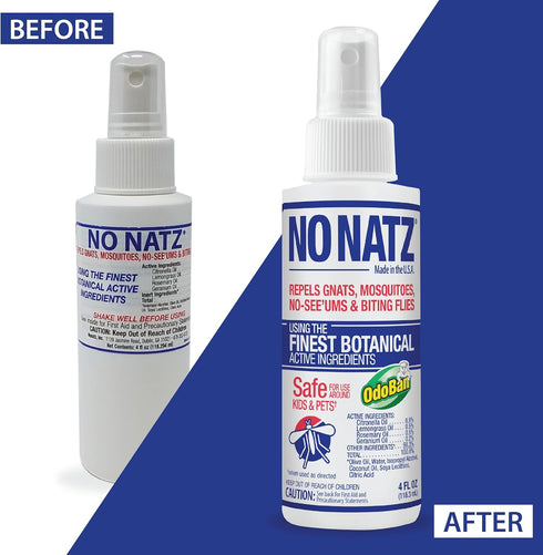 No Natz Botanical Bug Repellent, Effective for Gnat, Mosquito, and Biting Flies, Hand-Crafted and DEET-Free, Non-Greasy Formula, 2 Ounce Spray Bot...