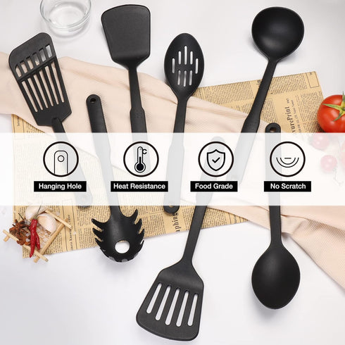 Kitchen Utensils Set, 7PCS Cooking Utensils Set 410F° Heat Resistant & Non-stick Food Nylon Kitchen Gadgets Accessories For Cookware, BPA Free Kit...