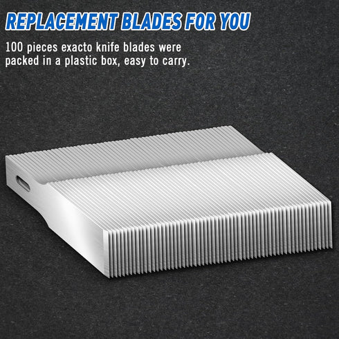DIYSELF 100 Pack Exacto Knife Blade Refills #18, Hobby Blades Replacement, #18 Craft Knife Blades for Scrapbooking, Stencil, High Carbon Steel Exa...
