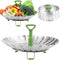 Consevisen Vegetable Steamer Basket for Cooking Food, Stainless Steel Veggie Steam Basket for Pot, Folding Expandable Steaming Insert with Extenda...