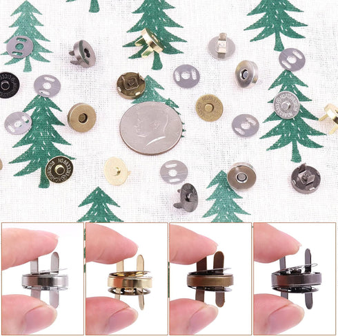 Tanstic 60 Sets 14mm 4 Color Magnetic Button Clasps Snaps Fastener Clasps Button Knitting Buttons Sets for Sewing, Craft, Purses, Bags, Clothes, L...
