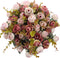 Duovlo 7 Branch 21 Mini Rose Heads Artificial Flowers Bouquet Wedding Home Office Decor,Pack of 4 (Pink)...