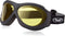 Hot Leathers Big Ben Yellow Goggles Motorcycle Biker over glasses Anti-Fog Lenses...