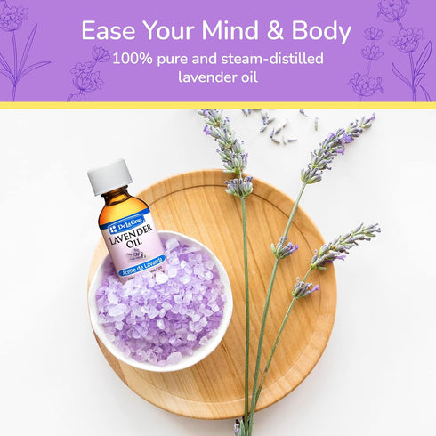 De La Cruz Lavender Essential Oil Steam-Distilled - 100% Pure Lavender Oil for Aromatherapy 2 Fl Oz (Pack of 1)...
