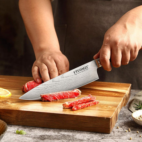 Razor-Sharp Chef Knife, 8-inch High Carbon Stainless Steel Chef's Knife for Home Kitchen & Restaurant, 8" Chef Kitchen Knife with Sheath & Gift Bo...
