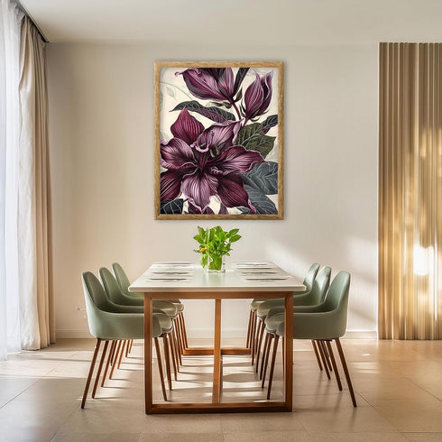 Posterizer 1 pcs-deep purple flowers chic home decor-Floral & Botanical Art-Abstract & Modern Art-Decor for Home & Office- UNFRAMED Wall Art...